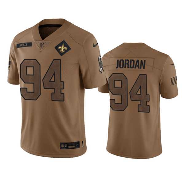 Men%27s New Orleans Saints #94 Cameron Jordan 2023 Brown Salute To Service Limited Football Stitched Jersey Dyin->new orleans saints->NFL Jersey